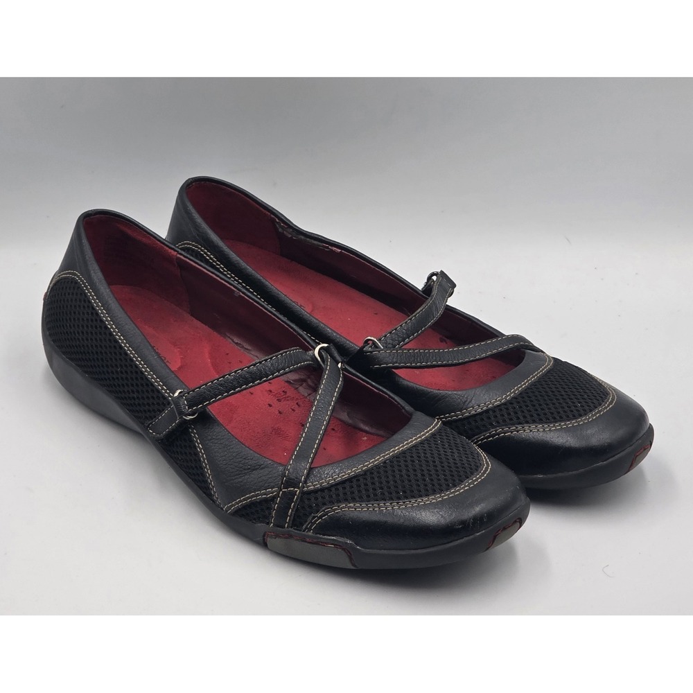 Naturalizer Mary Jane Flats X-Strap Black Women's Size 10M Comfort Shoes